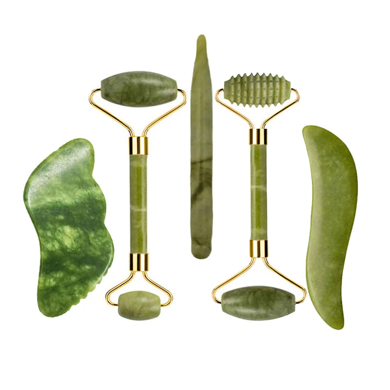 JadeGlow™ Facial Sculpting Set - Natural Jade Roller & Gua Sha