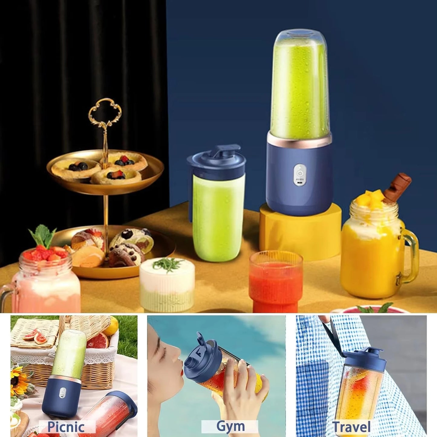 Portable USB Mini Juicer - Rechargeable Travel Blender